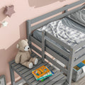 Twin Loft Bed With Platform,Ladder,Grey Twin Grey Wood Bedroom American Design Pine Pine