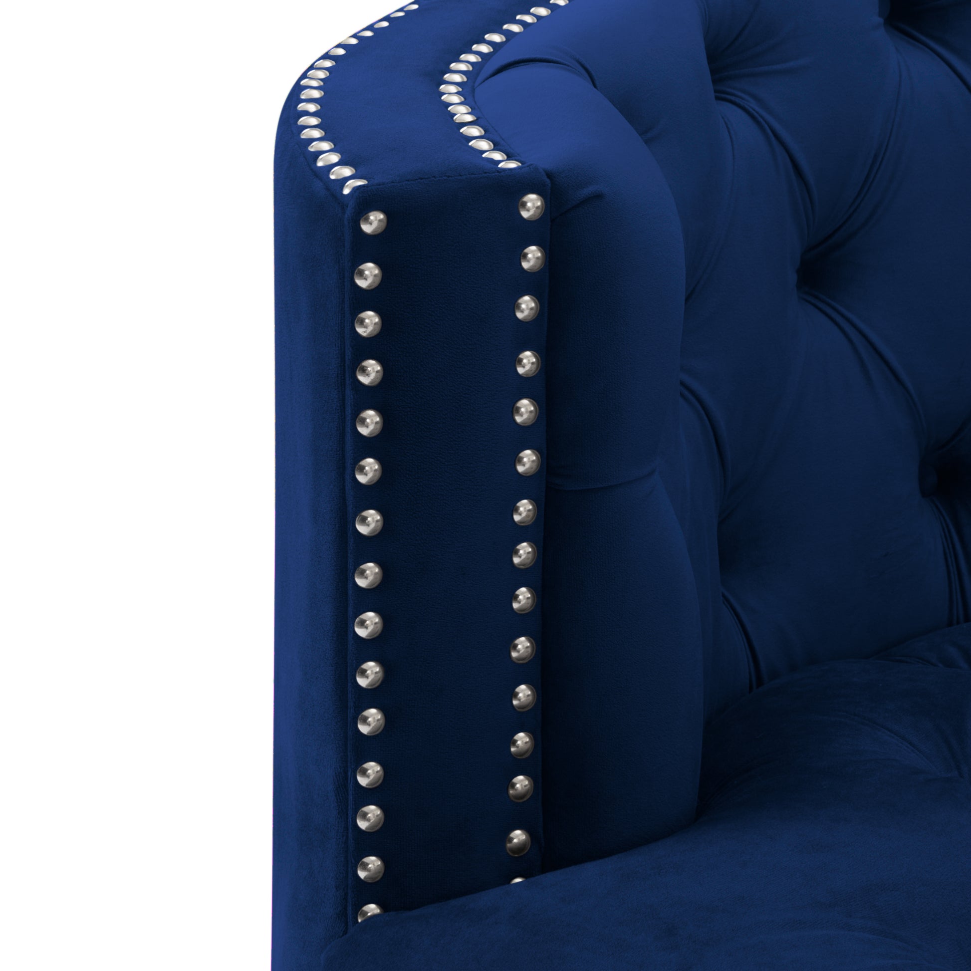 Living Room Sofa Navy Blue Velvet Navy Blue Velvet 3 Seat