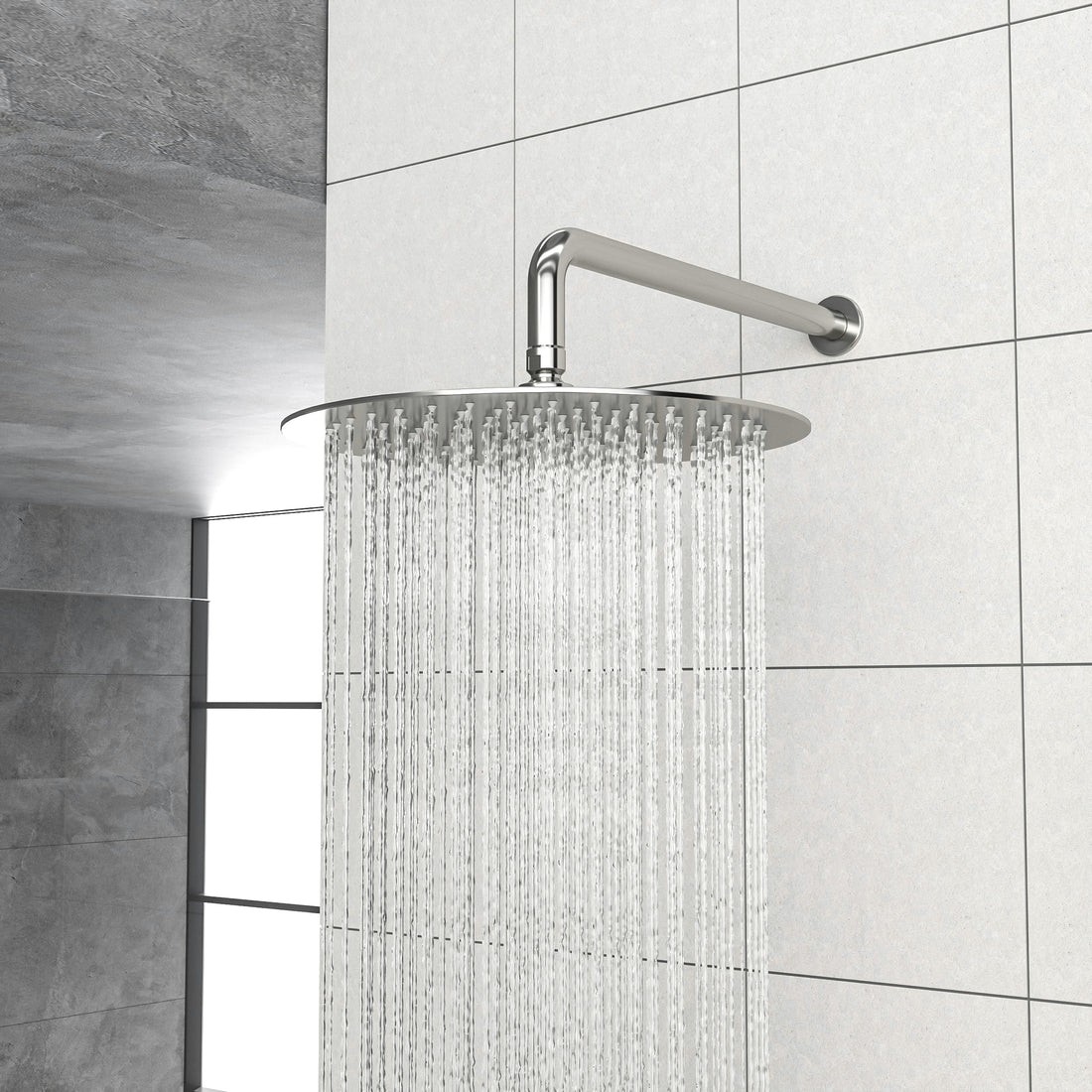 10" Rain Shower Head Systems, Dual Shower Heads, Brushed Nickel,Wall Mounted Shower Brushed Nickel Stainless Steel