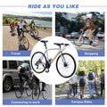 24 Speed Hybrid Bike Disc Brake 700C Road Bike For Men Women'S City Bicycle Silver Aluminium