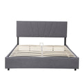 Queen Upholstered Platform Bed With Lifting Storage, Queen Size Bed Frame With Storage And Tufted Headboard,Wooden Queen Platform Bed For Kids Teens Adults,No Box Spring Needed Queen, Grey Box Spring Not Required Queen Grey Wood Bedroom American Design