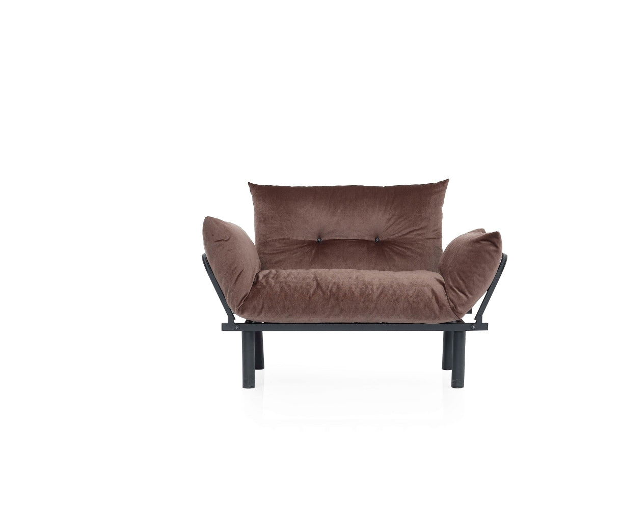 Sona Futon Beautiful Seat Brown Metal Metal