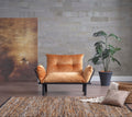 Sona Futon Beautiful Seat Mustard Metal Metal