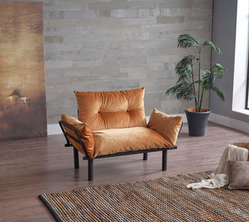 Sona Futon Beautiful Seat Mustard Metal Metal