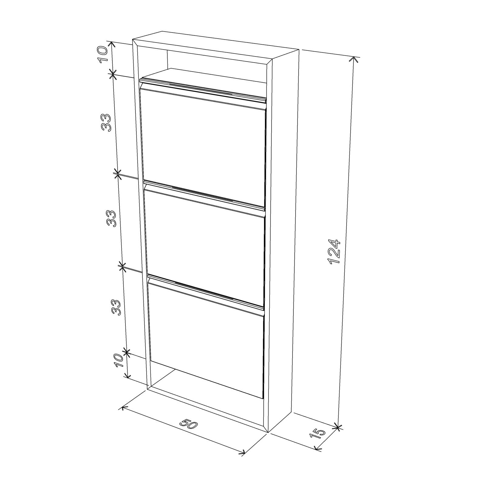 Hide 3 Tier Wood Frame Shoe Storage Walnut Wood