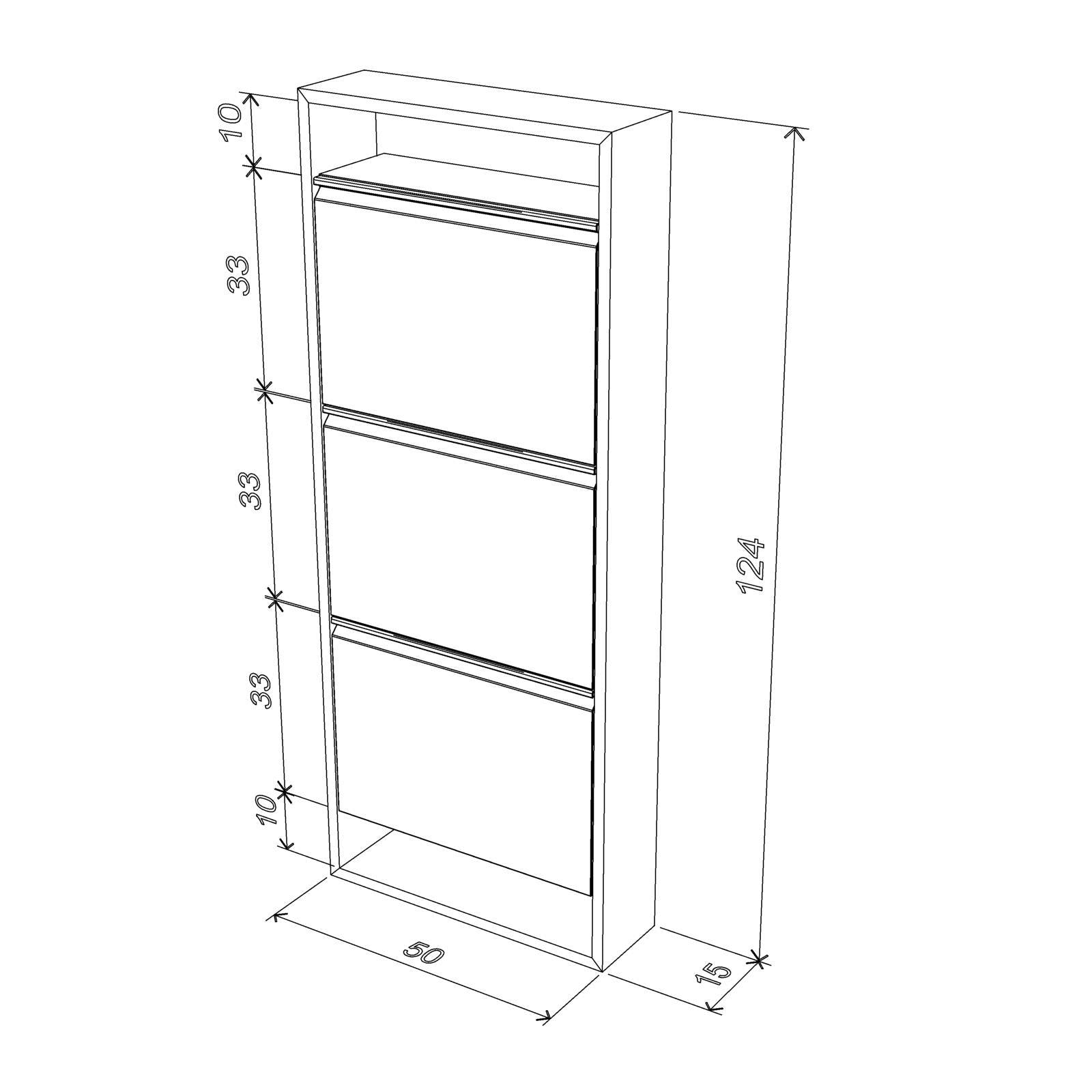 Hide 3 Tier Wood Frame Shoe Storage California Walnut Wood