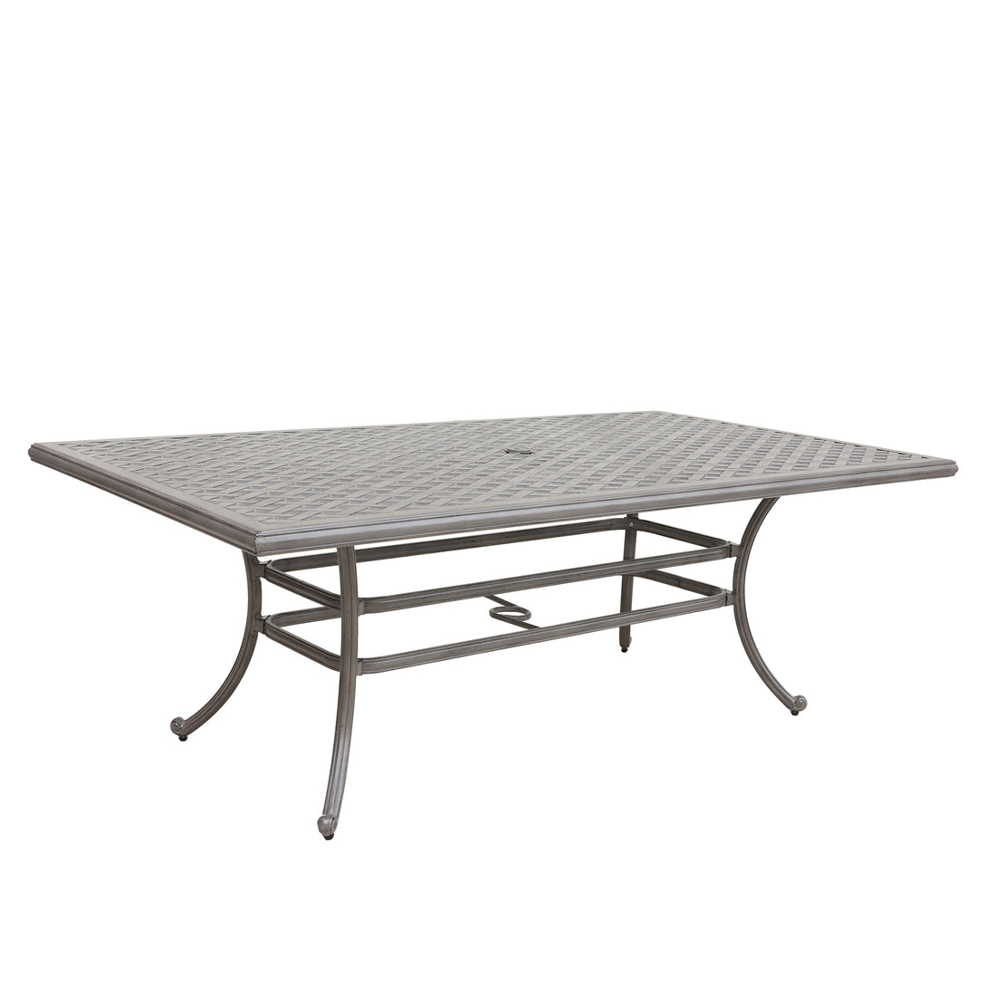 46X86 Inch Cast Aluminum Rectangle Table Grey Aluminium