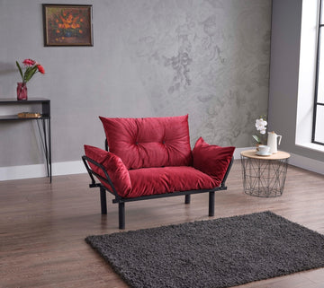 Sona Futon Beautiful Seat Red Metal Metal