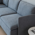 Modular L Shaped Corner Sofa, Movable Chaise Facing Left Right, Grey Cotton Linen 90.9 Inches Grey Foam Cotton Linen 3 Seat