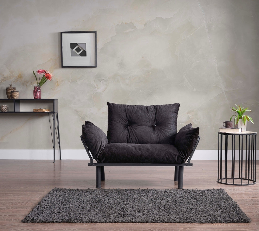 Sona Futon Beautiful Seat Black Metal Metal