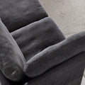 Modular Sofa With Ottoman,Filled With Down ,Soft Linen Fabric,Dark Grey Dark Grey Down Filling Fabric