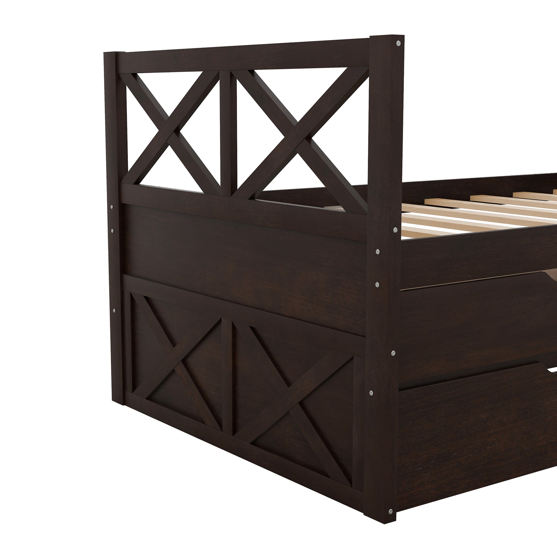 Multi Functional Daybed With Drawers And Trundle, Espresso Box Spring Not Required Twin Espresso Wood Pine Daybeds Pine