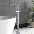 Freestanding Bathtub Faucet With Hand Shower Two Chrome Bathroom Metal Manual