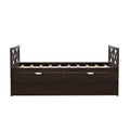 Multi Functional Daybed With Drawers And Trundle, Espresso Box Spring Not Required Twin Espresso Wood Pine Daybeds Pine