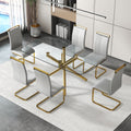 Large Modern Minimalist Rectangular Glass Dining Table With 0.39