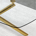 Large Modern Minimalist Rectangular Glass Dining Table For 6 8 With 0.39