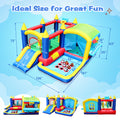 7 In 1 Inflatable Bounce House, Bouncy House With Ball Pit For Kids Indoor Outdoor Party Family Fun, Obstacles, Toddler Jump Bouncy Castle With Ball Pit For Birthday Party Gifts Multicolor Oxford Fabric