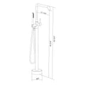 Freestanding Bathtub Faucet With Hand Shower One Matt Black Floor Mounted Bathroom Lever Handles 2 Hole Faucets Metal Manual