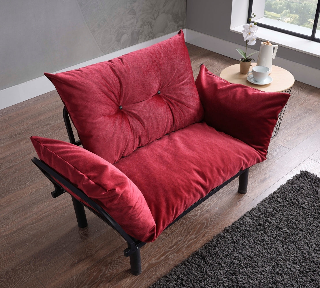 Sona Futon Beautiful Seat Red Metal Metal