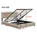 Full Upholstered Platform Bed With Lifting Storage, Full Size Bed Frame With Storage And Tufted Headboard,Wooden Full Platform Bed For Kids Teens Adults,No Box Spring Needed,Light Beige Box Spring Not Required Full Light Beige Wood Bedroom American