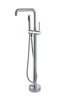 Freestanding Bathtub Faucet With Hand Shower Two Chrome Bathroom Metal Manual