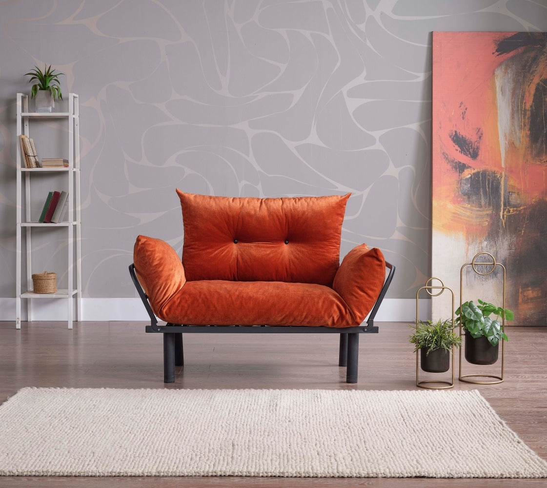 Sona Futon Beautiful Seat Orange Metal Metal