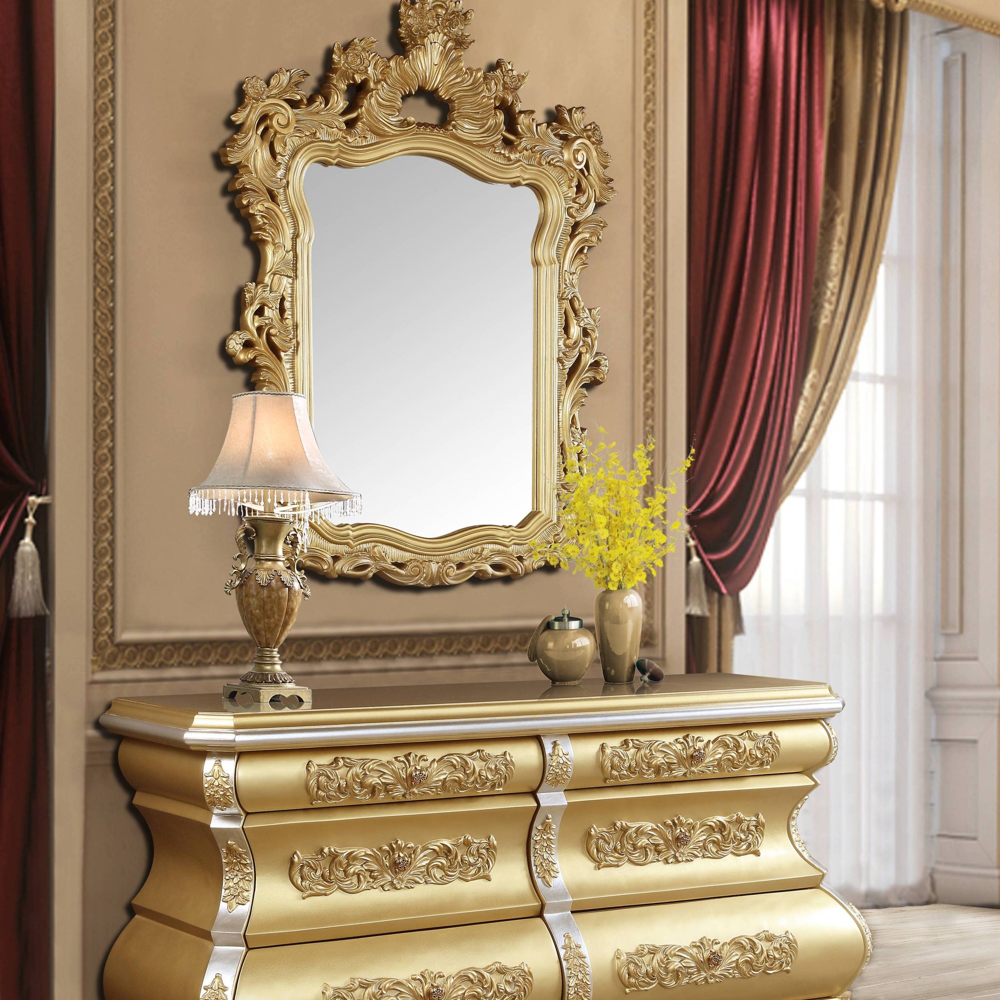 Seville Server Gold Finish Dn00454 Gold Mdf