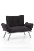 Alora Metal Legs Futon Beautiful Seat Black Chenille Metal Metal