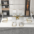 Large Modern Minimalist Rectangular Glass Dining Table For 6 8 With 0.39