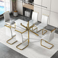 Large Modern Minimalist Rectangular Glass Dining Table For 6 8 With 0.39