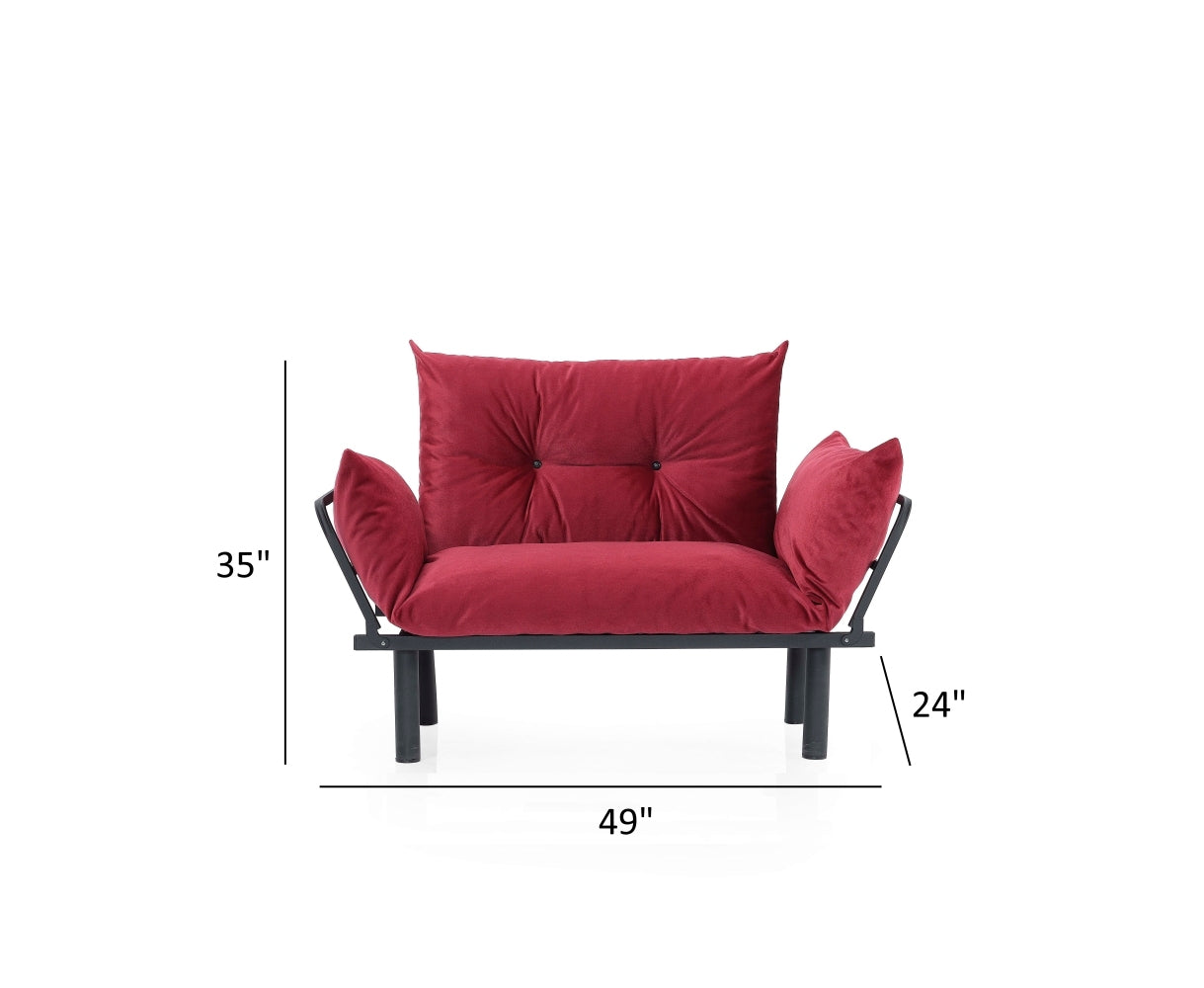 Sona Futon Beautiful Seat Red Metal Metal