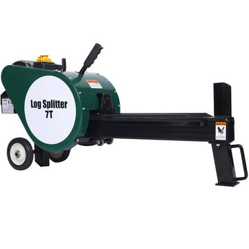 Double Flywheel Electric Log Splitter Log Splitter Electric Portable 7 Ton Hotizontal 2Hp 16A,Electric Firewood Splitting Machine Black Steel