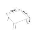 Lona 4 Metal Legs Coffee Table For Living Room White Wood