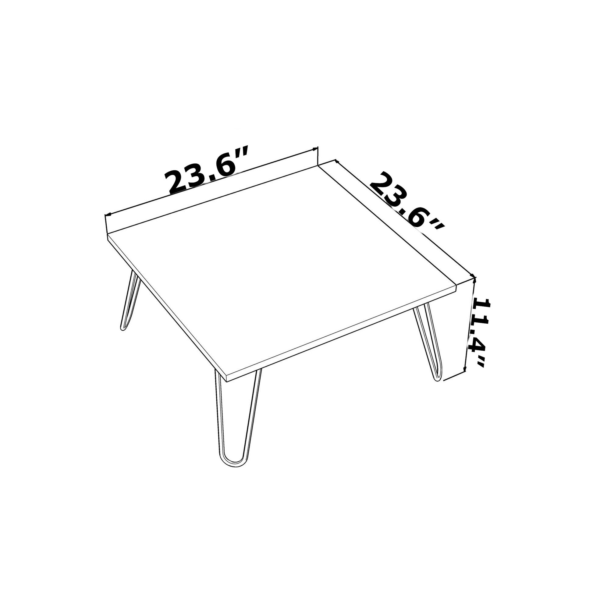 Lona 4 Metal Legs Coffee Table For Living Room White Wood