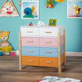 The Colorful Free Combination Cabinet Dresser Cabinet Bar Cabinet, Storge Cabinet, Lockers,Solid Woodhandle, Can Be Placed In The Living Room, Bedroom, Dining Room Color White, Blue Orange Pink 5 Or More Drawers White Blue Primary Living Space Distressed