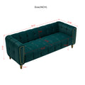 Modern Velvet Sofa 83.07 Inch For Living Room Green Color Green Velvet Wood Primary Living Space Tufted Back Modern Rolled Arms Foam Velvet 1 Seat