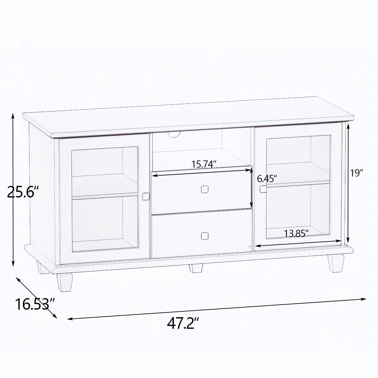 Ultra White Changhong Glass Tv Cabinet White Mdf