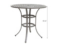 42 Inches Cast Aluminum Round Bar Table Grey Aluminium