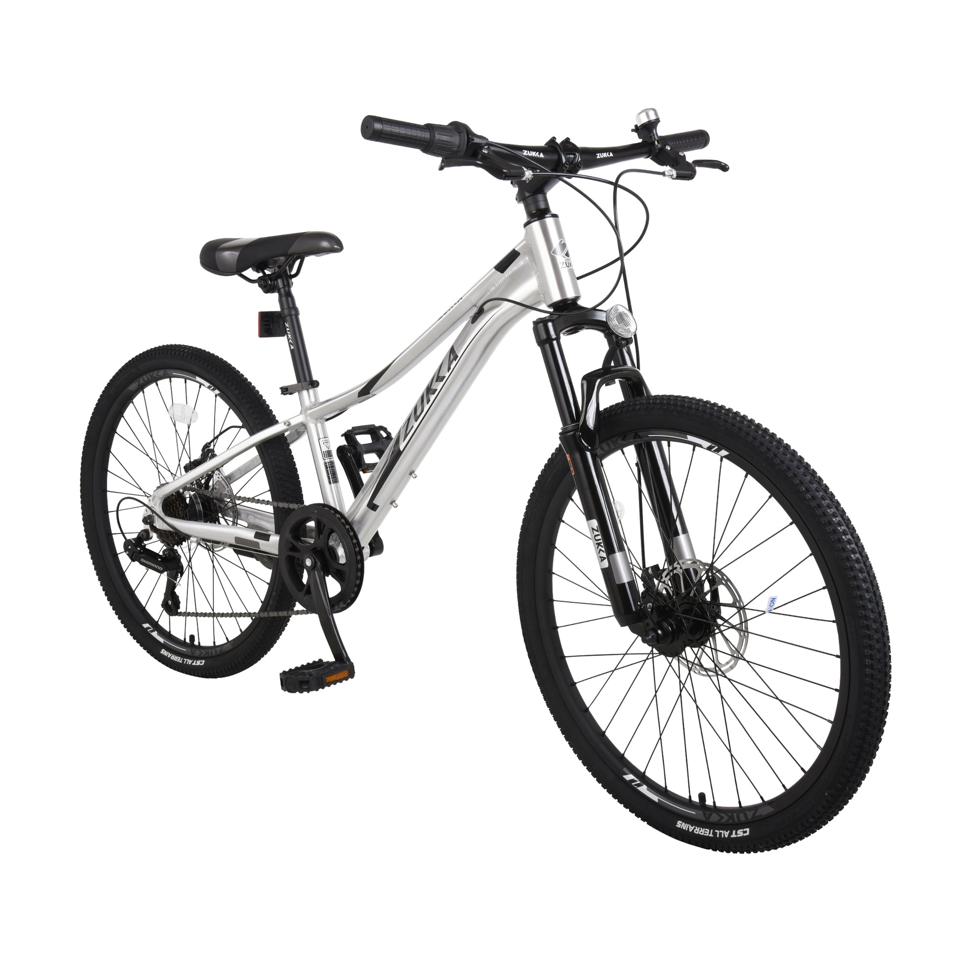 Mountain Bike For Girls And Boys Mountain 24 Inch Shimano 7 Speed Bike Cycling Silver Garden & Outdoor Aluminium Alloy