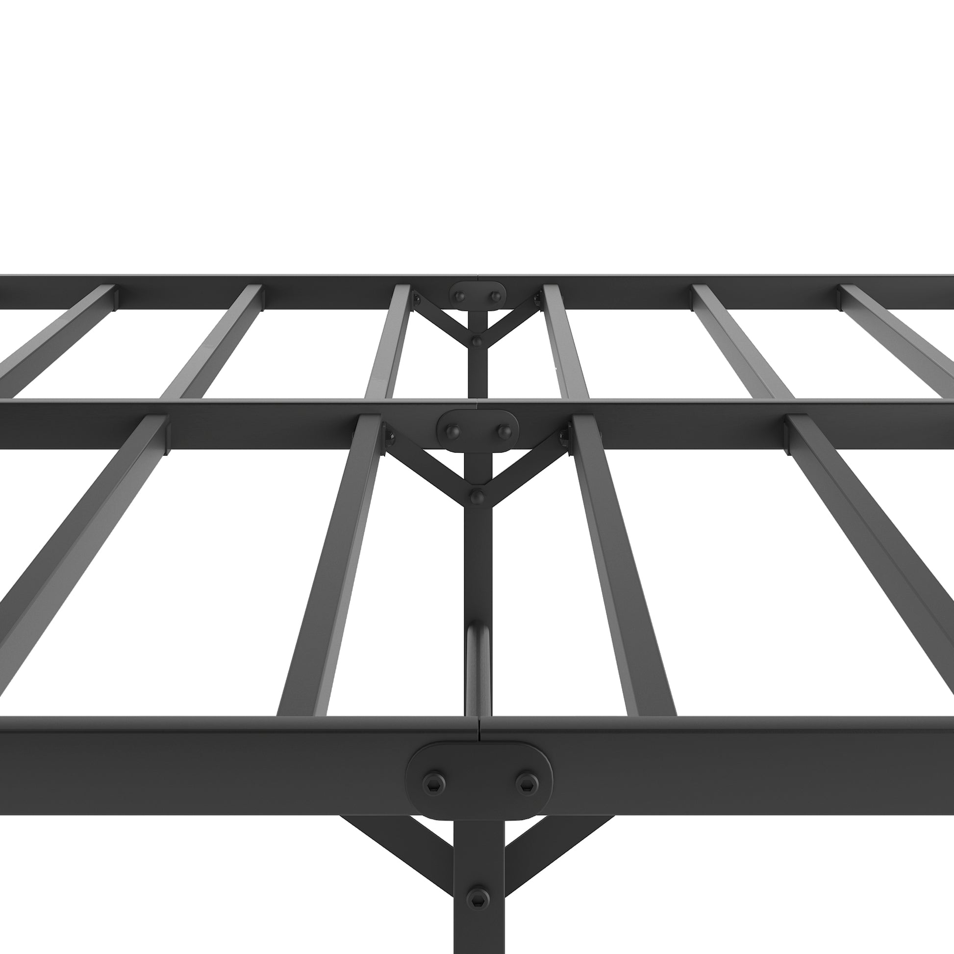 Metal Platform Bed Frame With Headboard, Sturdy Metal Frame, No Box Spring Needed Queen Queen Black Metal