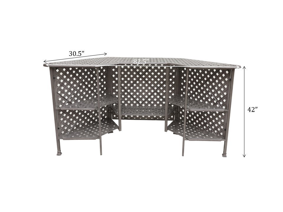 Cast Alumnim Weave Pattern Party Bar Table A Grey Aluminium