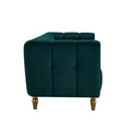 Modern Velvet Sofa 83.07 Inch For Living Room Green Color Green Velvet Wood Primary Living Space Tufted Back Modern Rolled Arms Foam Velvet 1 Seat