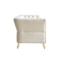 Modern Tufted Velvet Sofa 87.4 Inch For Living Room Beige Color Beige Velvet Wood Primary Living Space Tufted Back Modern Flared Arms Foam Velvet 2 Seat