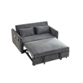 Convertible Sofa Bed, 3 In 1 Versatile Velvet Double Sofa With Pullout Bed, Seat With Adjustable Backrest, Lumbar Pillows, And Living Room Side Pockets, 54 Inch, Grey Brown Wood Primary Living Space Delicate Duty Eucalyptus 2 Seat Grey Velvet Soft Pillow