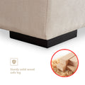 Modular Sofa With Ottoman,Filled With Down ,Soft Linen Fabric,Beige Beige Down Filling Fabric