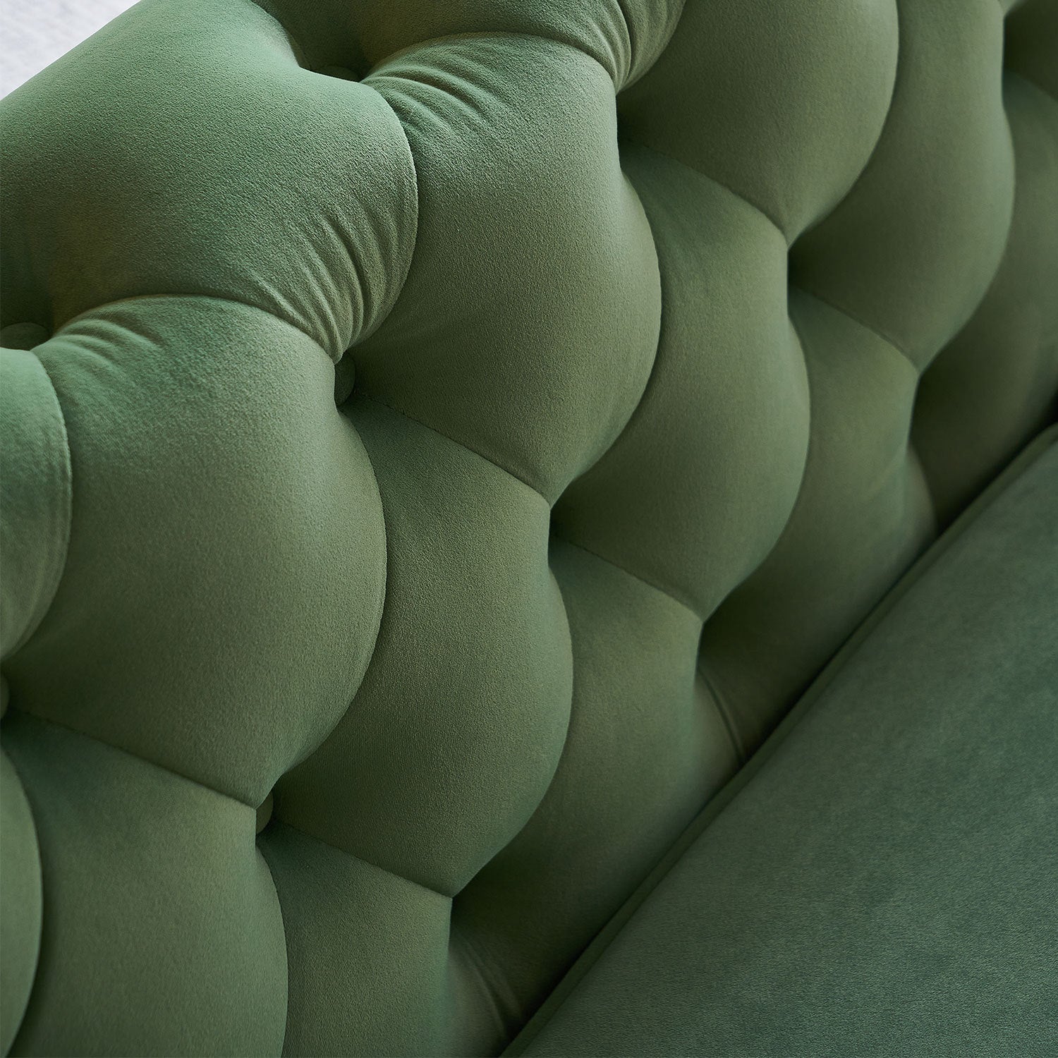 Modern Tufted Velvet Sofa 87.4 Inch For Living Room Mint Green Color Mint Green Velvet Wood Primary Living Space Tufted Back Modern Flared Arms Foam Velvet 2 Seat