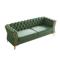 Modern Tufted Velvet Sofa 87.4 Inch For Living Room Mint Green Color Mint Green Velvet Wood Primary Living Space Tufted Back Modern Flared Arms Foam Velvet 2 Seat