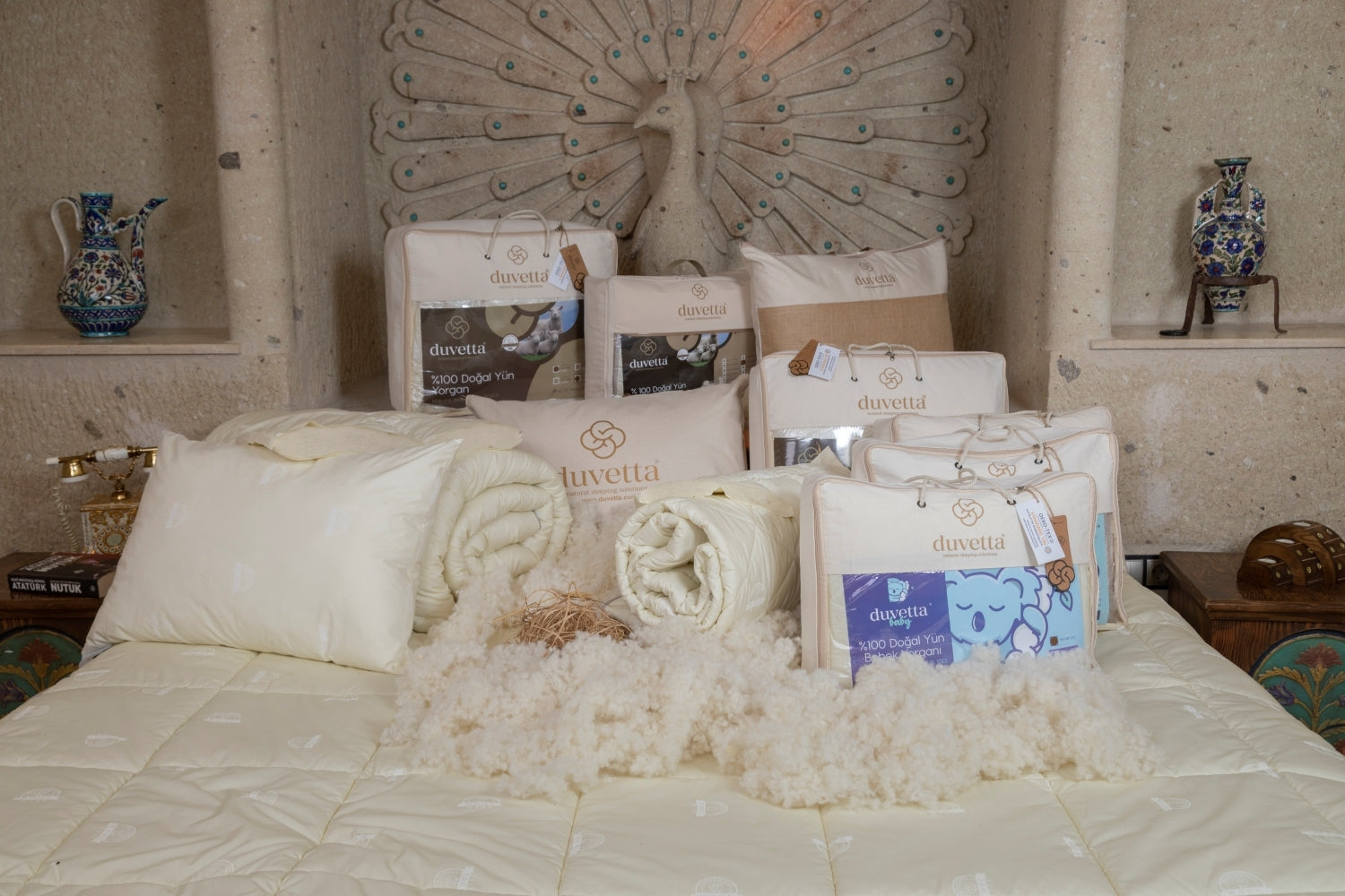 Duvetta Wooly Queen Size Quilt Cream Wool