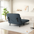 39 Convertible Chair Bed, Tri Fold Sofa Bed With Adjustable Backrest & Pillow, Leisure Chaise Lounge Couch With Sturdy Steel Frame For Home & Office, Comfortable Sleeper Chair Blue Grey Velvet Contemporary Polyurethane Foam Metal 2 Seat