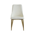 Modern Pu Sponge Filled Dining Chair, Solid Wood Metal Legs, Suitable For Restaurants, Living Rooms And Rooms Set Of 2 White Foam Pu